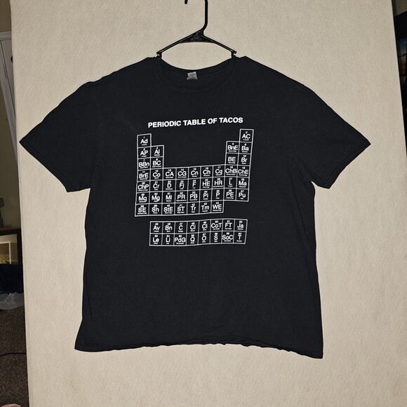 Funny Shirt Periodic Table Of Tacos T-Shirt Mens XL Black-White - Soft Material - Picture 4 of 11